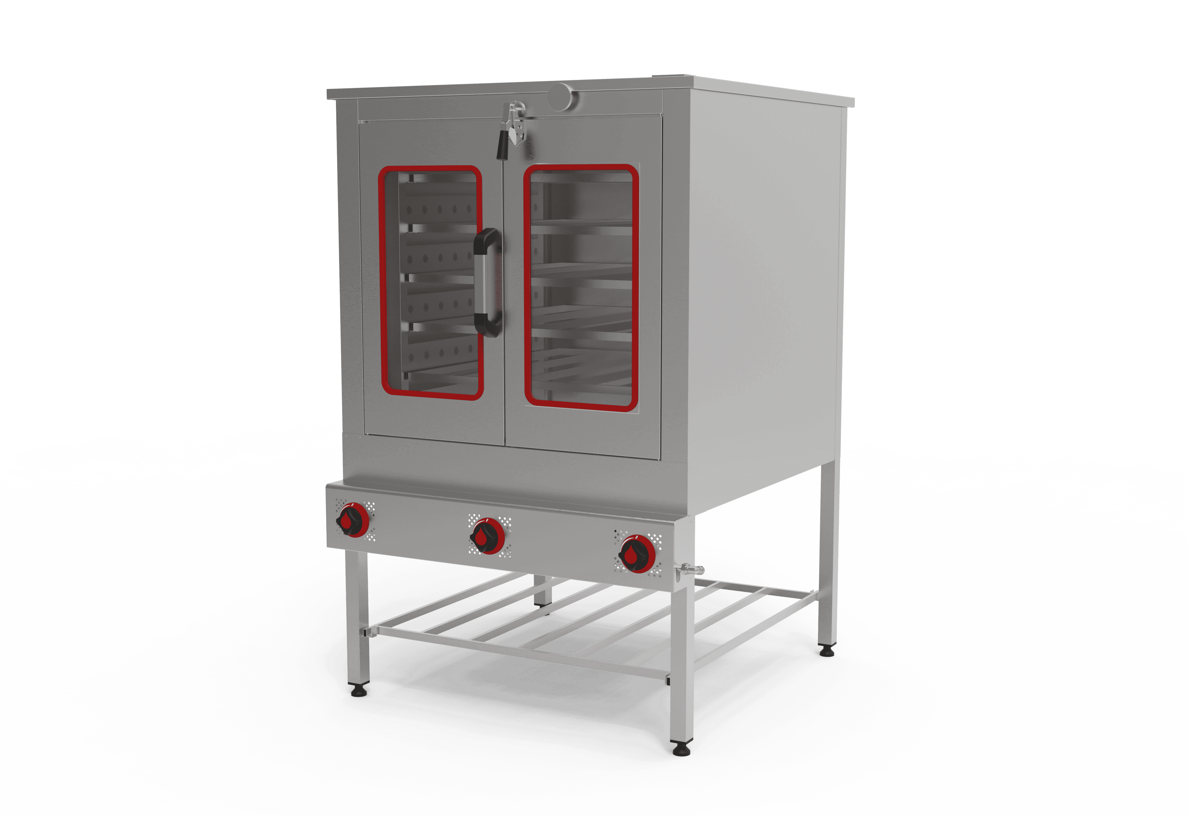 Gazlı Pasta Börek Fırını - 5 Katlı (100x100 cm) - Çift Kapılı